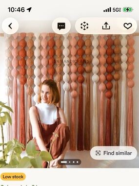 Handmade Boho Macramé Wall Hanging in Terracotta & Cream